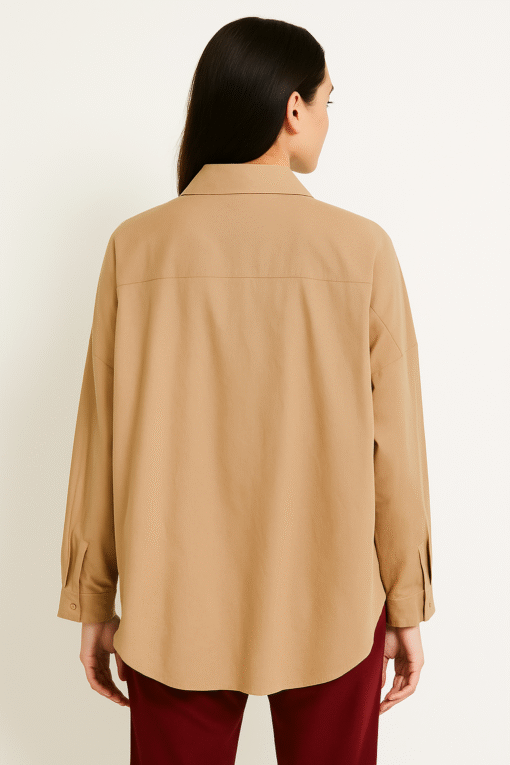 Chemise Oversize Femme – Beige Élégant (Made in Italy) – Image 2