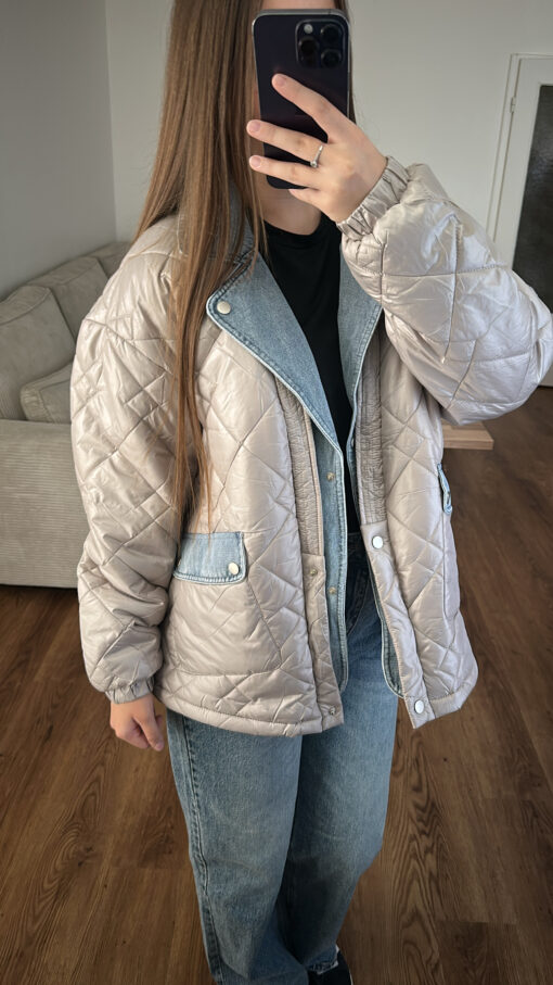 LERISIA Veste Femme Oversize Bi-matière – Made in Italy – Image 5