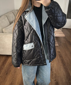 LERISIA Veste Femme Oversize Bi-matière – Made in Italy