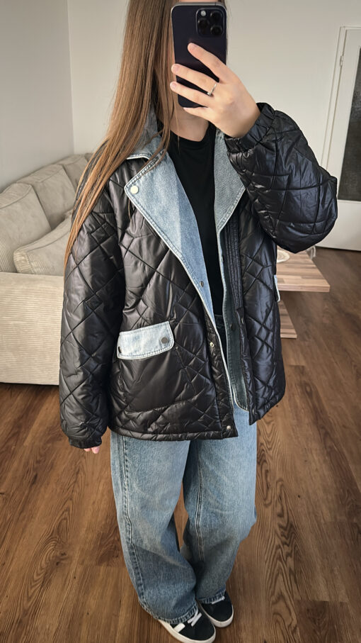 LERISIA Veste Femme Oversize Bi-matière – Made in Italy
