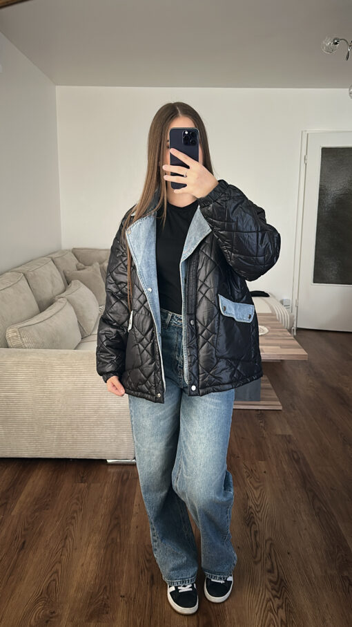 LERISIA Veste Femme Oversize Bi-matière – Made in Italy – Image 3