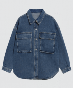 Alternative view of Veste Chemise Jeans Oversize Femme – Made in Italy