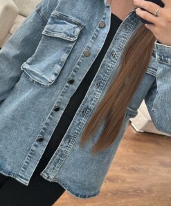 Alternative view of Veste Chemise Jeans Oversize Femme – Made in Italy