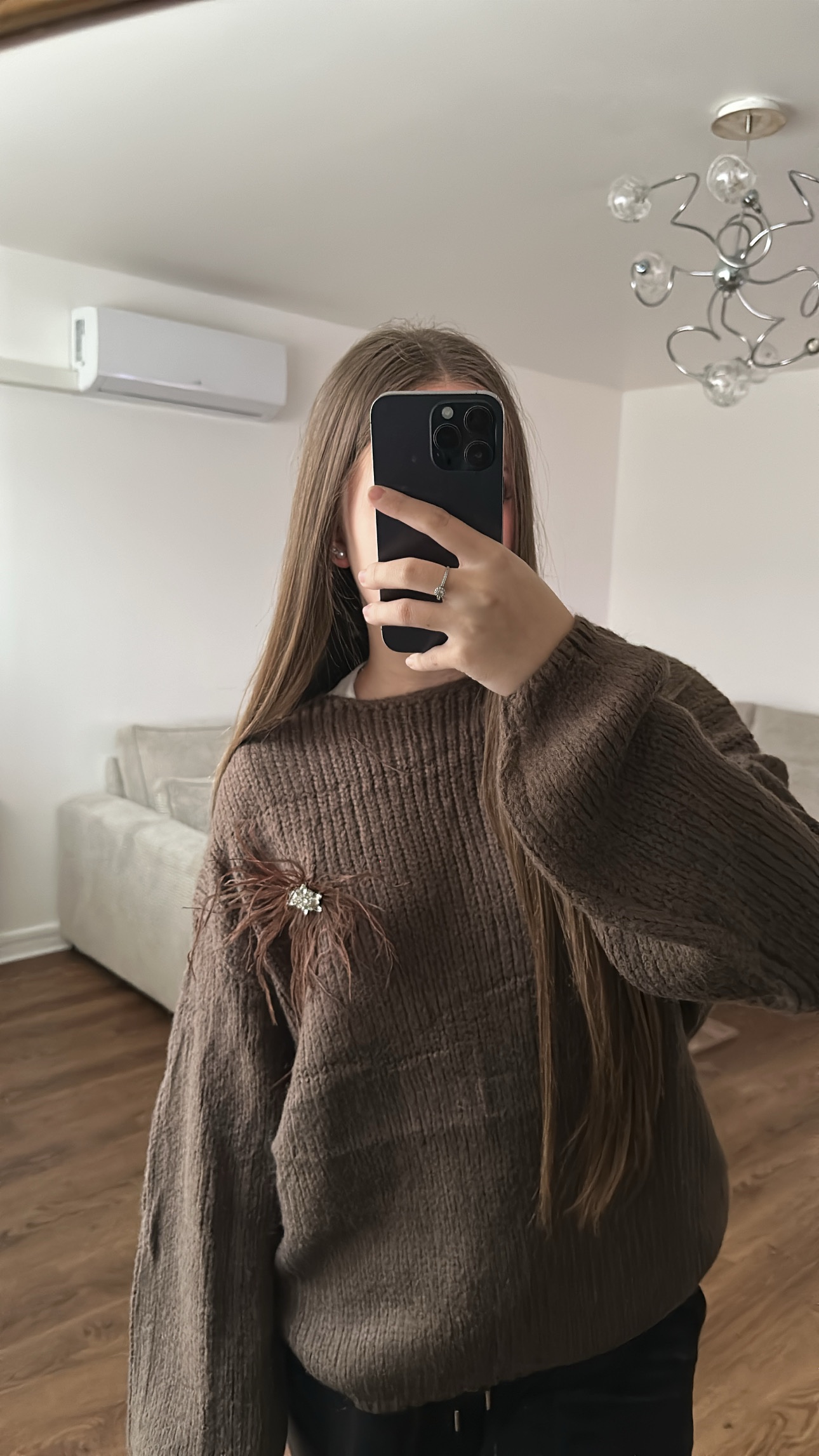 Pull avec Broche Plume – Made in Italy – Image 3