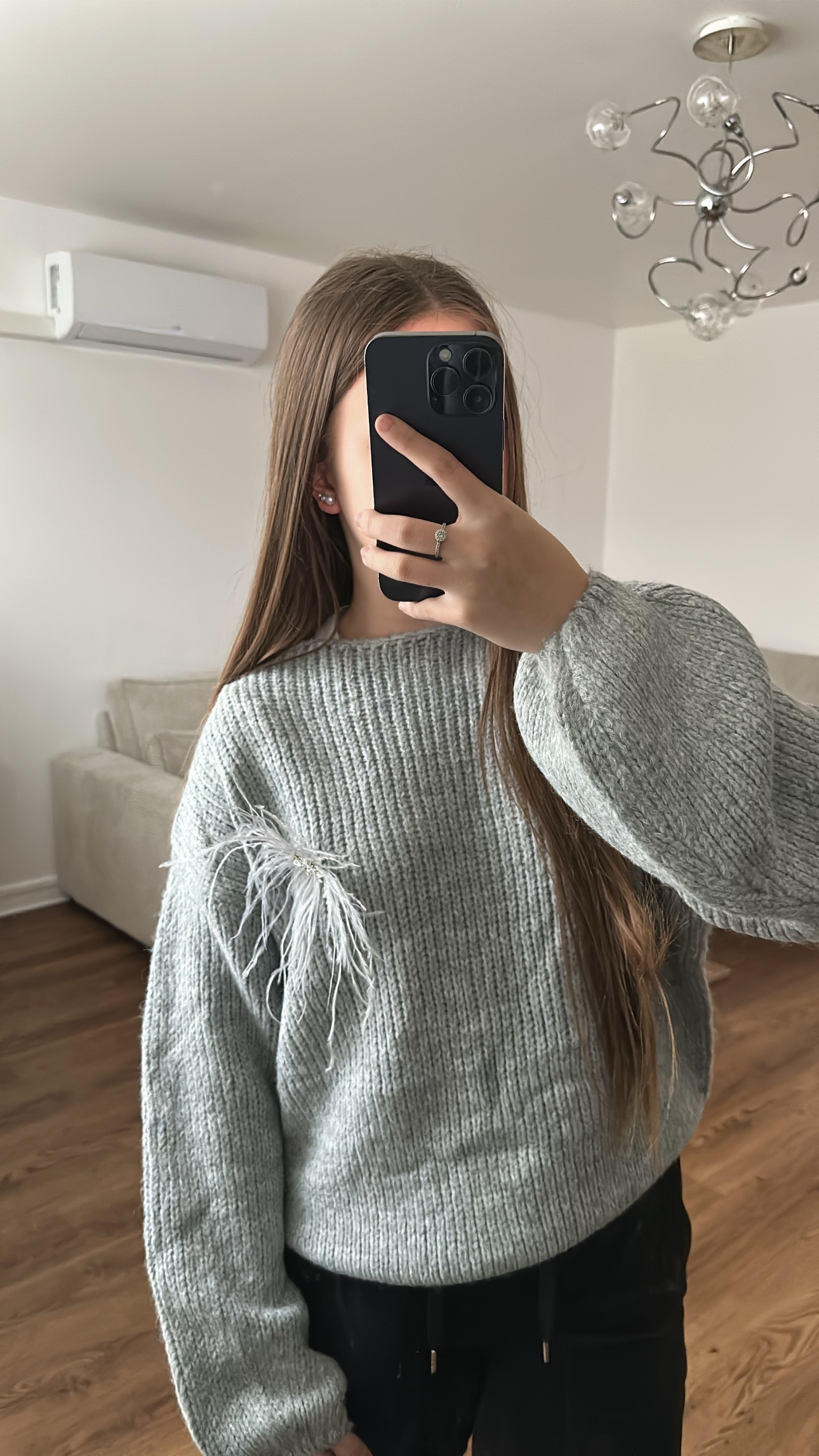 Pull avec Broche Plume – Made in Italy